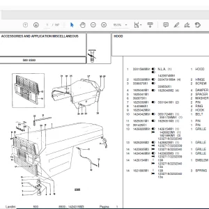Landini Tractor 8500 Parts Catalog Manual 1424315M3