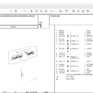 Landini Tractor 8830 Parts Catalog Manual 3301501M2 - PDF