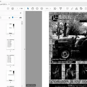 Landtrac Tractor 330 HST 390 HST Parts Manual - PDF