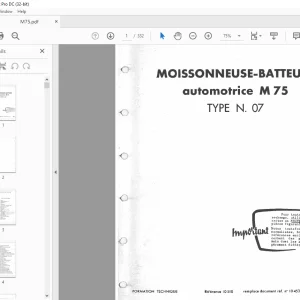 Laverda Moissonneuse-batteuse Automotrice M75 Manuel des pièces détachées