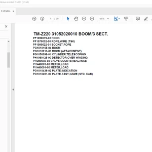 Tadano Cargo Crane TM-Z220 31052020010 BOOM3 SECT. Parts Manual - PDF DOWNLOAD