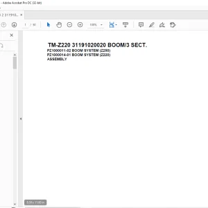 Tadano Cargo Crane TM-Z220 31191020020 BOOM/3 SECT.Parts Manual - PDF DOWNLOAD