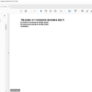 Tadano Cargo Crane TM-Z260 31112020030 BOOM/4 SECT.Parts Manual  - PDF DOWNLOAD