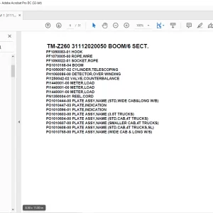 Tadano Cargo Crane TM-Z260 31112020050 BOOM6 SECT.Parts Manual - PDF DOWNLOAD