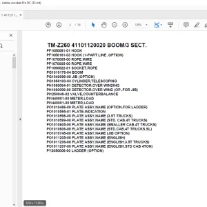 Tadano Cargo Crane TM-Z260 41101120020 BOOM/3 SECT.Parts Manual - PDF DOWNLOAD
