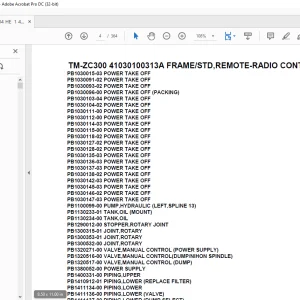 Tadano Cargo Crane TM-ZC300 41030100313A FRAMESTD,REMOTE-RADIO CONT.,4 BOOM Parts Manual