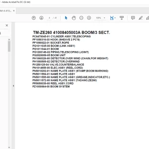 Tadano Cargo Crane TM-ZE260 41008405003A BOOM3 SECT. Parts Manual - PDF DOWNLOAD
