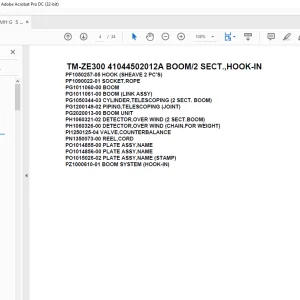 Tadano Cargo Crane TM-ZE300 41044502012A BOOM2 SECT.,HOOK-IN Parts Manual - PDF DOWNLOAD