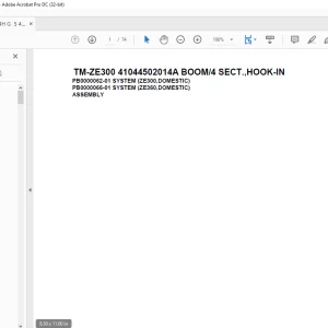 Tadano Cargo Crane TM-ZE300 41044502014A BOOM/4 SECT.,HOOK-IN Parts Manual - PDF DOWNLOAD