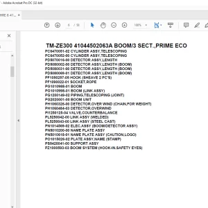 Tadano Cargo Crane TM-ZE300 41044502063A BOOM/3 SECT.,PRIME ECO Parts Manual - PDF DOWNLOAD