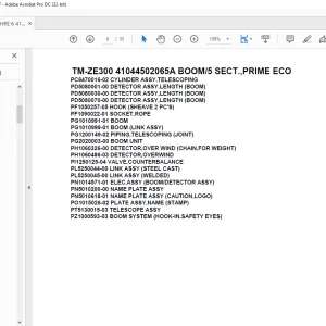 Tadano Cargo Crane TM-ZE300 41044502065A BOOM/5 SECT.,PRIME ECO Parts Manual - PDF DOWNLOAD