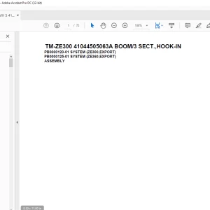 Tadano Cargo Crane TM-ZE300 41044505063A BOOM/3 SECT.,HOOK-IN Parts Manual - PDF DOWNLOAD