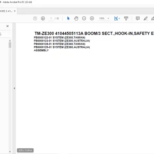 Tadano Cargo Crane TM-ZE300 41044505113A BOOM/3 SECT.,HOOK-IN,SAFETY EYES Parts Manual - PDF