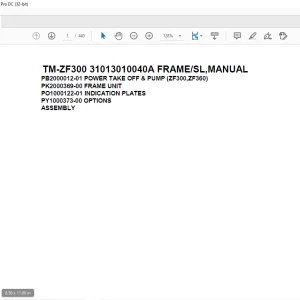 Tadano Cargo Crane TM-ZF300 31013010040A FRAME/SL,MANUAL Parts Manual - PDF DOWNLOAD