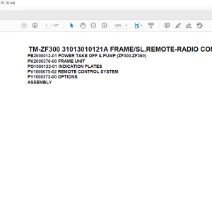 Tadano Cargo Crane TM-ZF300 31013010121A FRAMESL,REMOTE-RADIO CONT.Parts Manual - PDF