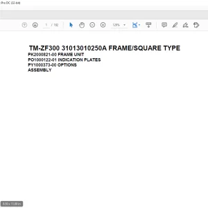 Tadano Cargo Crane TM-ZF300 31013010250A FRAMESQUARE TYPE Parts Manual - PDF DOWNLOAD