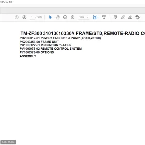 Tadano Cargo Crane TM-ZF300 31013010330A FRAME/STD,REMOTE-RADIO CONT.,HOOK-IN Parts Manual - PDF