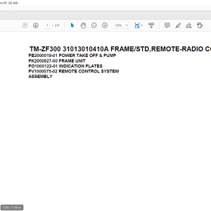 Tadano Cargo Crane TM-ZF300 31013010410A FRAMESTD,REMOTE-RADIO CONT. Parts Manual - PDF