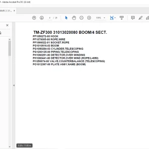 Tadano Cargo Crane TM-ZF300 31013020080 BOOM/4 SECT.Parts Manual - PDF DOWNLOAD