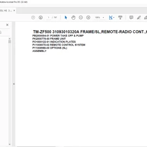 Tadano Cargo Crane TM-ZF500 31093010320A FRAMESL,REMOTE-RADIO CONT.,HOOK-IN Parts Manual