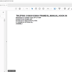 Tadano Cargo Crane TM-ZF500 31093010380A FRAMESL,MANUAL,HOOK-IN Parts Manual - PDF DOWNLOAD