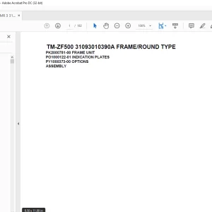 Tadano Cargo Crane TM-ZF500 31093010390A FRAMEROUND TYPE Parts Manual -PDF