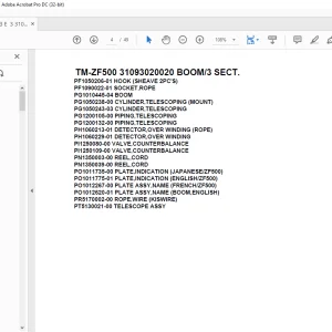 Tadano Cargo Crane TM-ZF500 31093020020 BOOM3 SECT.Parts Manual - PDF DOWNLOAD