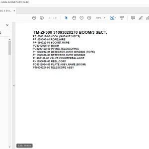 Tadano Cargo Crane TM-ZF500 31093020270 BOOM3 SECT.Parts Manual - PDF DOWNLOAD