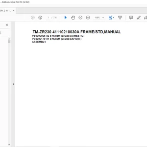 Tadano Cargo Crane TM-ZR230 41110210030A FRAME/STD, Parts Manual - PDF DOWNLOAD