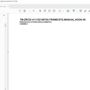 Tadano Cargo Crane TM-ZR230 41110210870A FRAMESTD,MANUAL,HOOK-IN Parts Manual - PDF DOWNLOAD