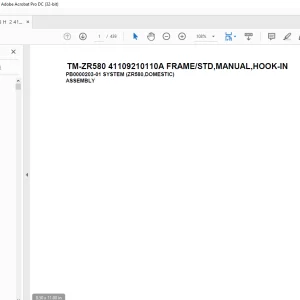 Tadano Cargo Crane TM-ZR580 41109210110A FRAMESTD,MANUAL,HOOK-IN Parts Manual - PDF DOWNLOAD