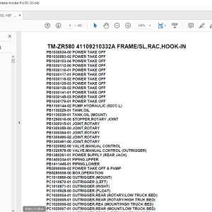 Tadano Cargo Crane TM-ZR580 41109210332A FRAME/SL,RAC,HOOK-IN Parts Manual - PDF DOWNLOAD
