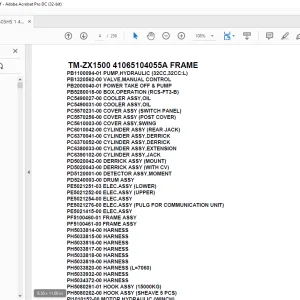 Tadano Cargo Crane TM-ZX1500 41065104055A FRAME Parts Manual - PDF DOWNLOAD