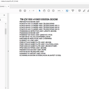 Tadano Cargo Crane TM-ZX1500 41065105055A BOOM Parts Manual - PDF DOWNLOAD