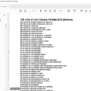 Tadano Cargo Crane TTM-1052 41142110040A FRAME/STD, Parts Manual - PDF DOWNLOAD