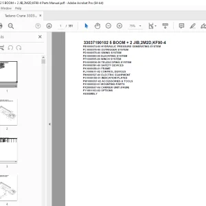 Tadano Crane 33037190102 5 BOOM + 2 JIB,2M2D,KF90-4 Parts Manual - PDF DOWNLOAD