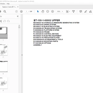 Tadano Crane BT-100-1-00002 UPPER Parts Manual - PDF DOWNLOAD