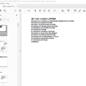 Tadano Crane BT-100-1-00003 UPPER Parts Manual - PDF DOWNLOAD