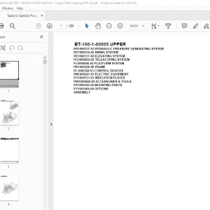 Tadano Crane BT-100-1-00005 UPPER Parts Manual - PDF DOWNLOAD