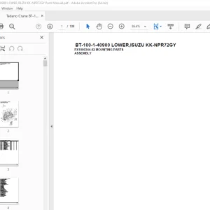 Tadano Crane BT-100-1-40900 LOWER,ISUZU KK-NPR72GY Parts Manual PDF
