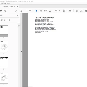 Tadano Crane BT-110-1-00003 UPPER Parts Manual - PDF DOWNLOAD