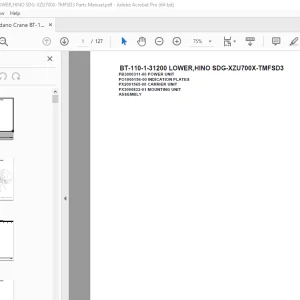 Tadano Crane BT-110-1-31200 LOWER,HINO SDG-XZU700X-TMFSD3 Parts Manual PDF
