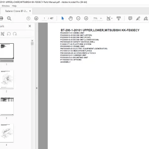 Tadano Crane BT-200-1-20101 UPPER,LOWER,MITSUBISHI KK-FE63ECY Parts Manual PDF
