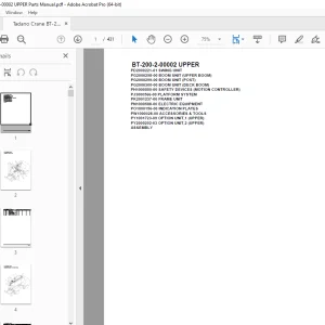 Tadano Crane BT-200-2-00002 UPPER Parts Manual - PDF DOWNLOAD