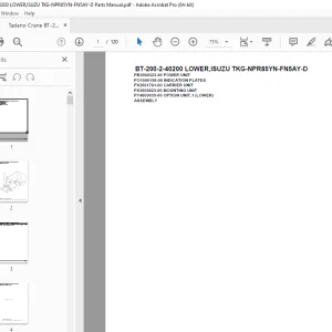 Tadano Crane BT-200-2-40200 LOWER,ISUZU TKG-NPR85YN-FN5AY-D Parts Manual PDF
