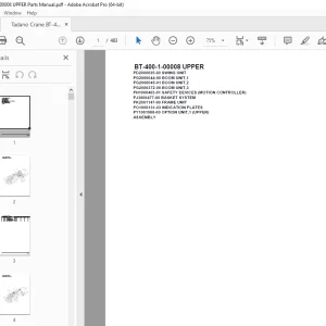 Tadano Crane BT-400-1-00008 UPPER Parts Manual - PDF DOWNLOAD