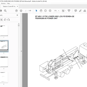 Tadano Crane BT-400-1-31700 LOWER,HINO LDG-FS1EWBA-QE Parts Manual PDF