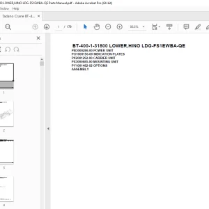 Tadano Crane BT-400-1-31800 LOWER,HINO LDG-FS1EWBA-QE Parts Manual PDF