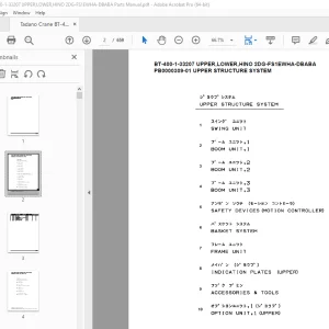 Tadano Crane BT-400-1-33207 UPPER,LOWER,HINO 2DG-FS1EWHA-DBABA Parts Manual PDF