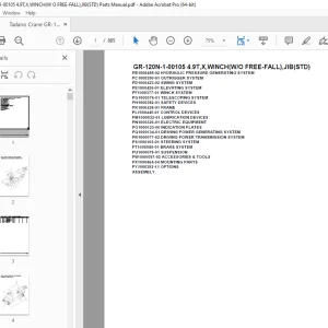 Tadano Crane GR-120N-1-00118 Spare Parts Manual PDF Download